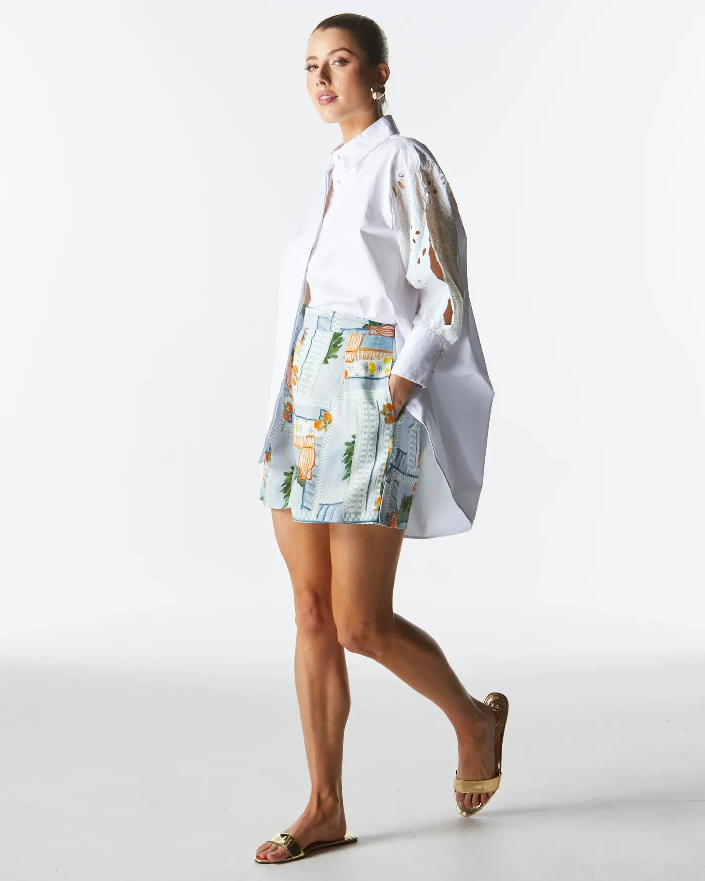 Lily Pad Broderie Shirt - Ivory