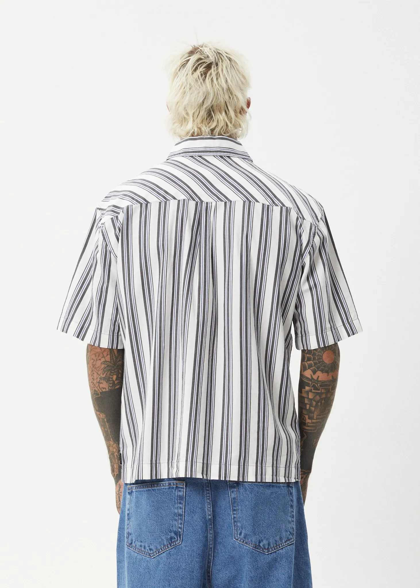 LINED UP SHORT SLEEVE SHIRT - WHITE STRIPE