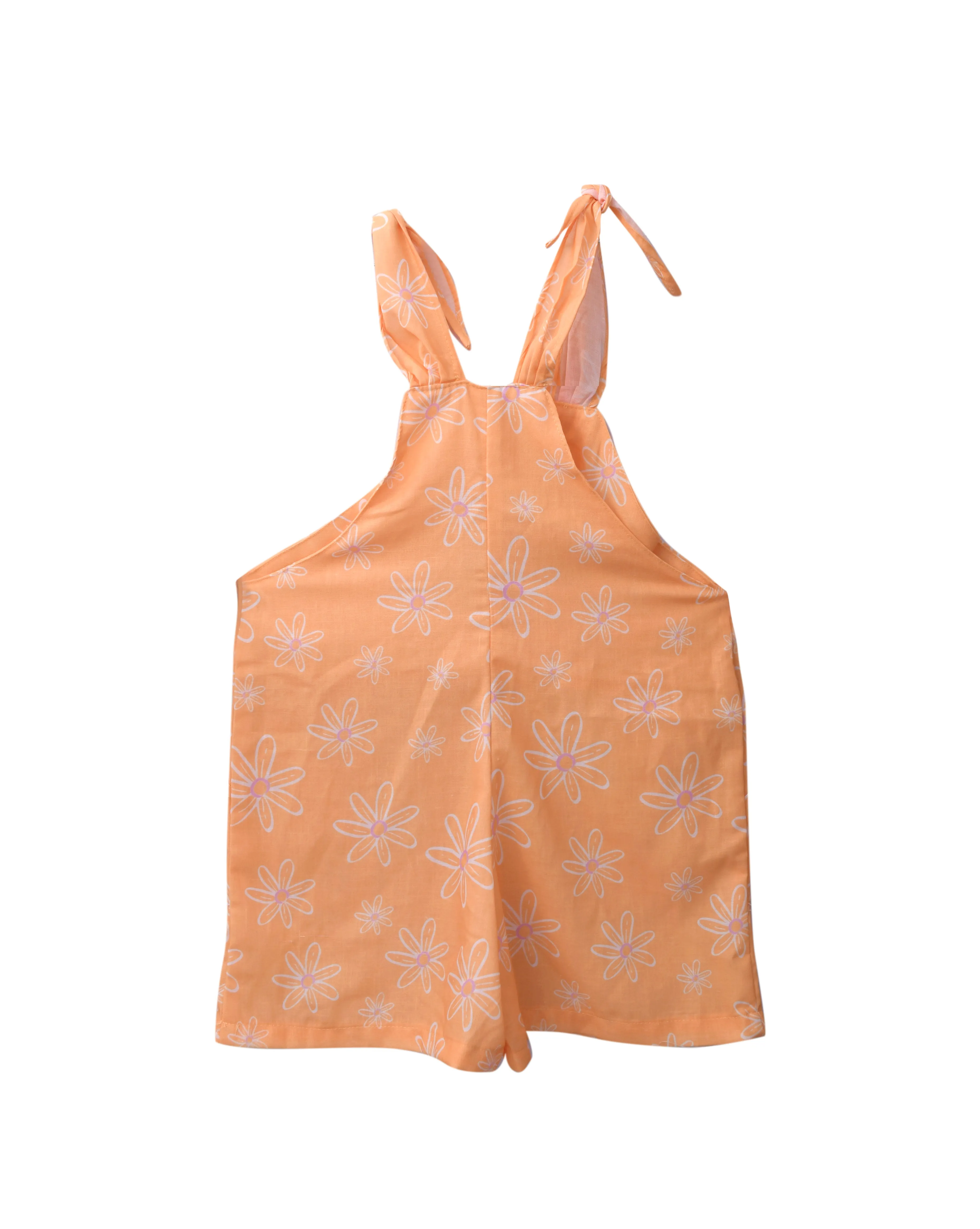 Little Sunny Days Romper in Orange Blooms
