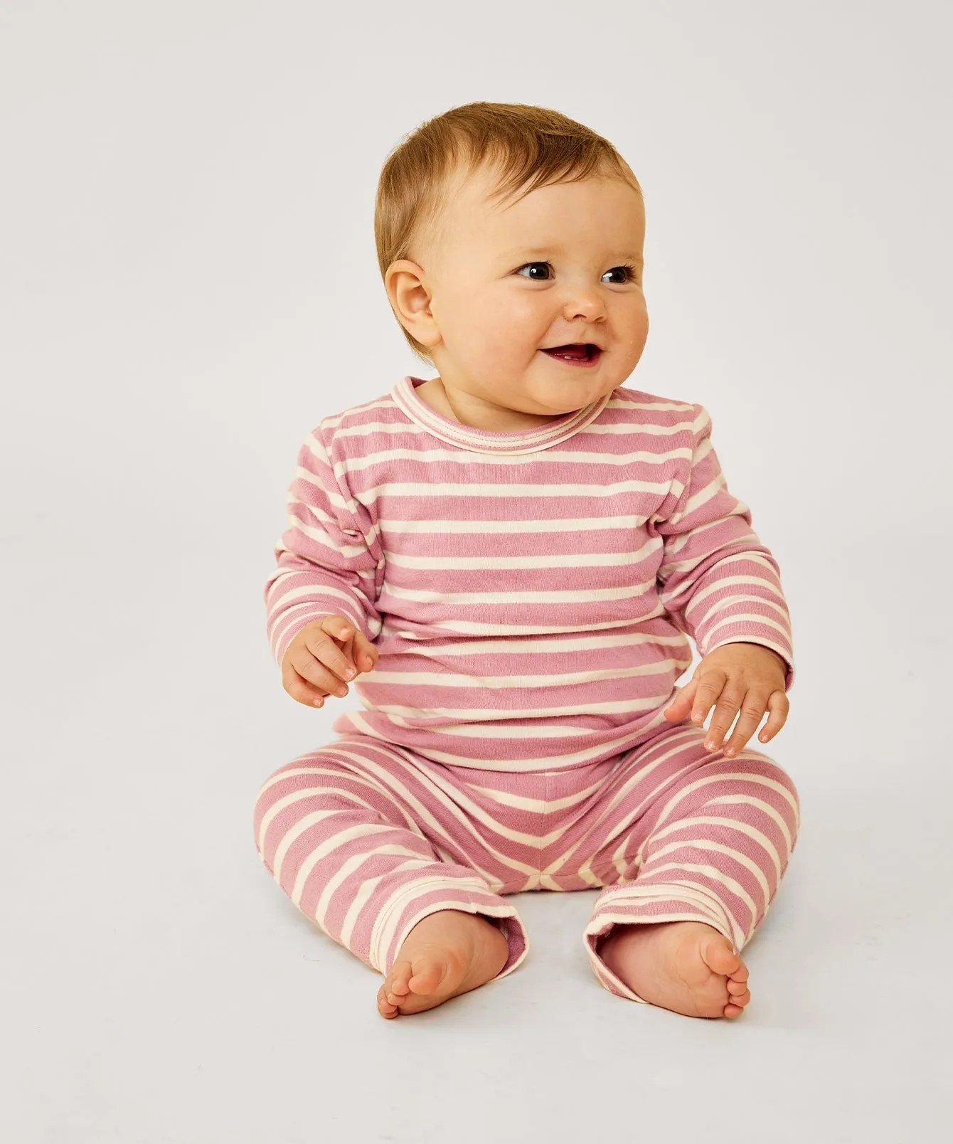 Long Sleeve Play Bundle, Rose Stripe