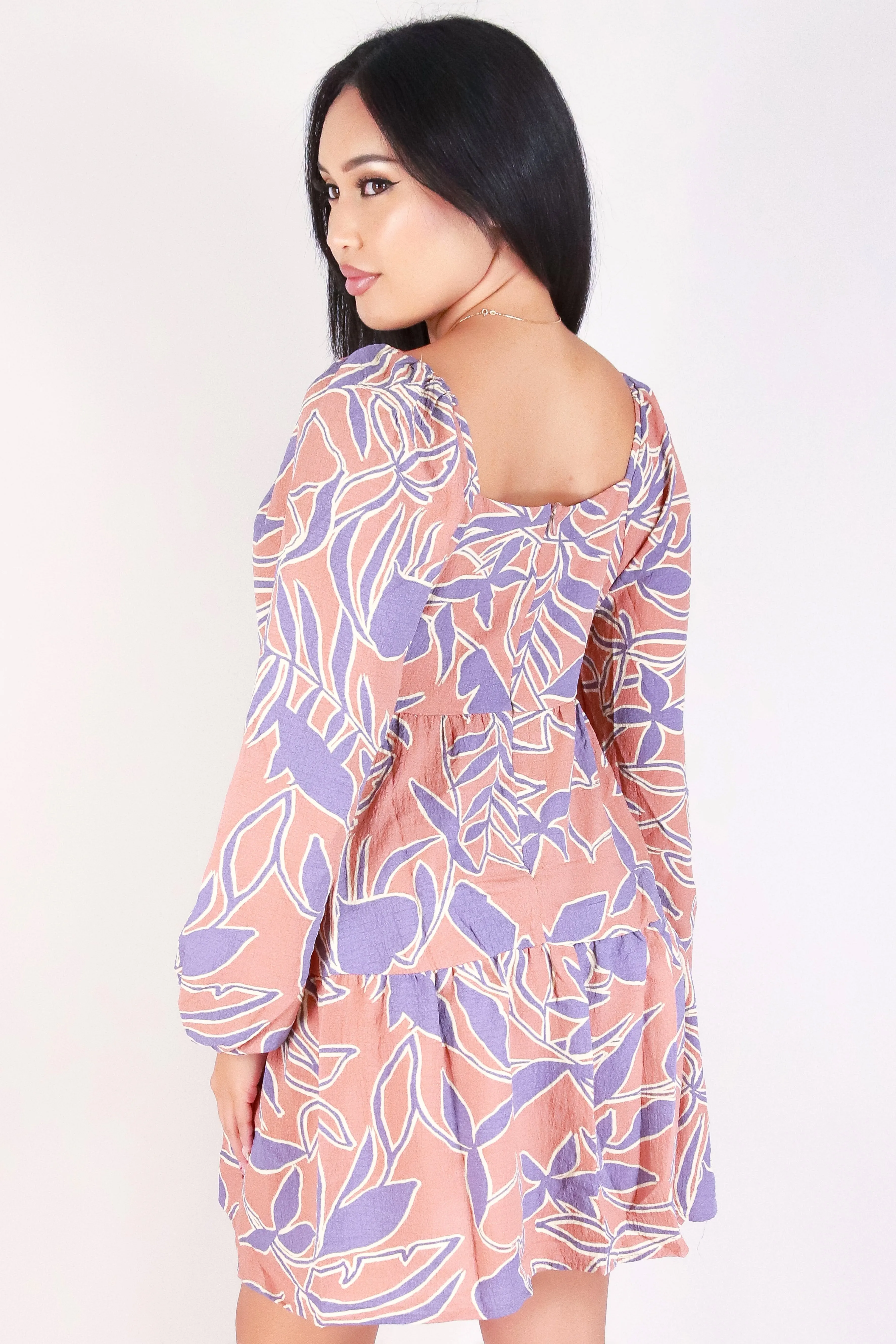 LONG SLEEVE TIERED DRESS