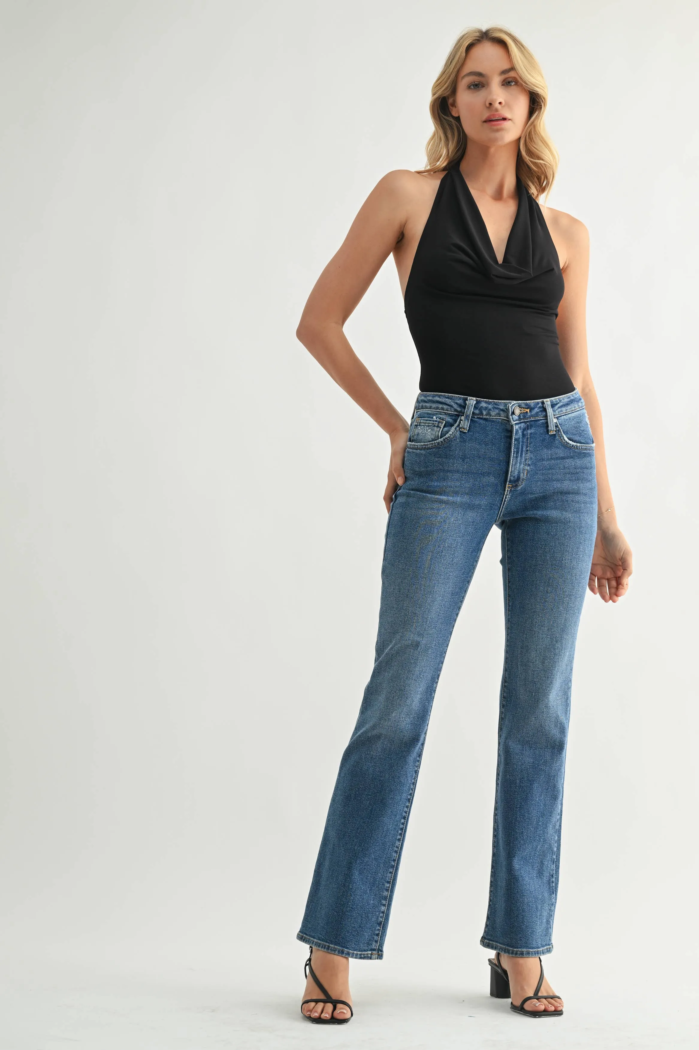 LOW RISE VINTAGE SLIM BOOTCUT - Dark Wash