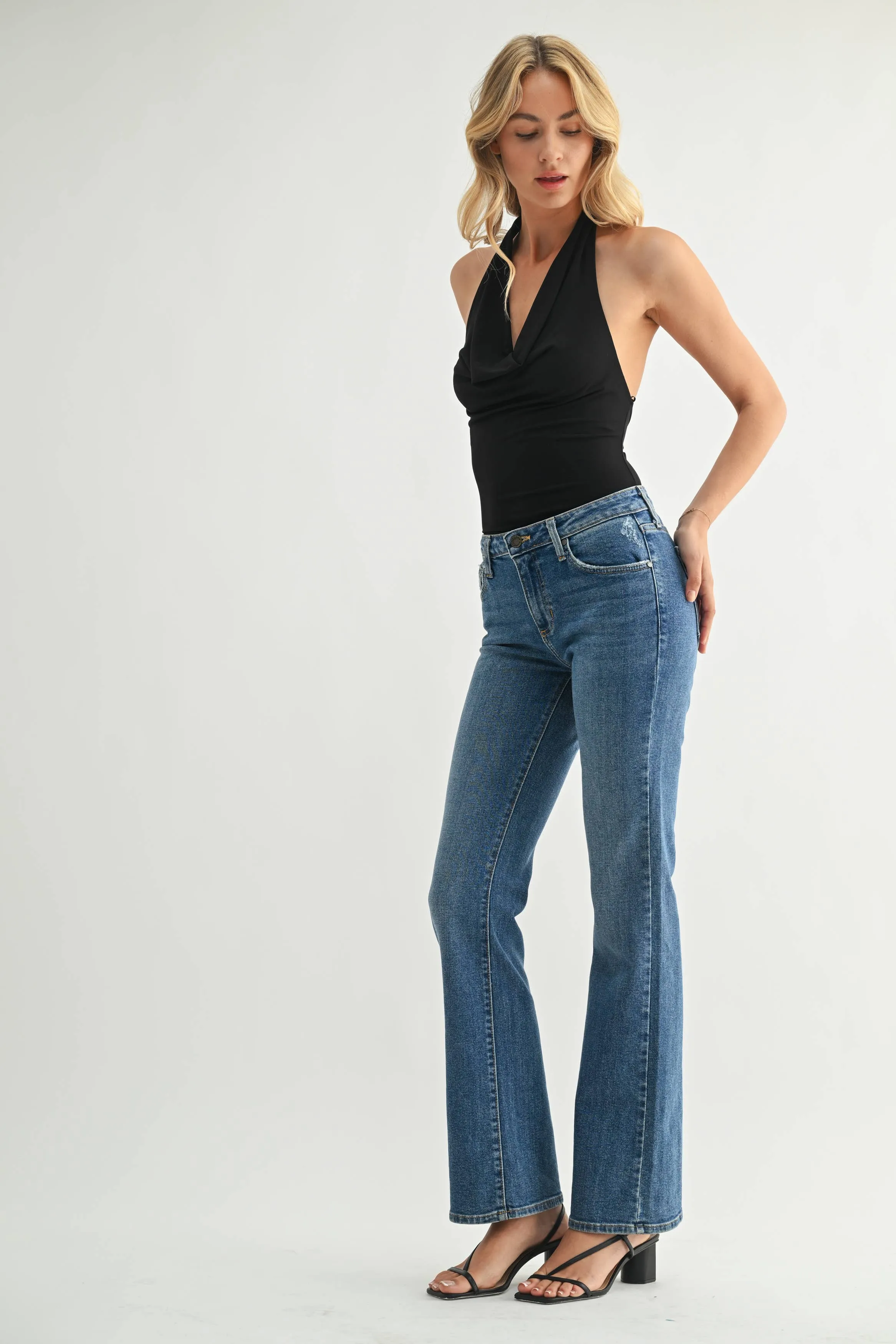 LOW RISE VINTAGE SLIM BOOTCUT - Dark Wash