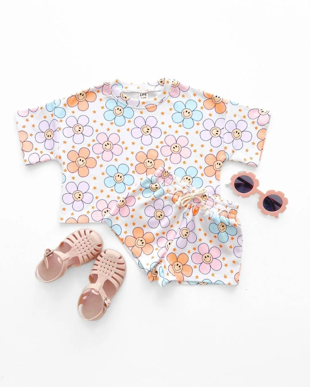 Lucky Panda Kids - Shorts Set | Ditzy Daisy: 5T