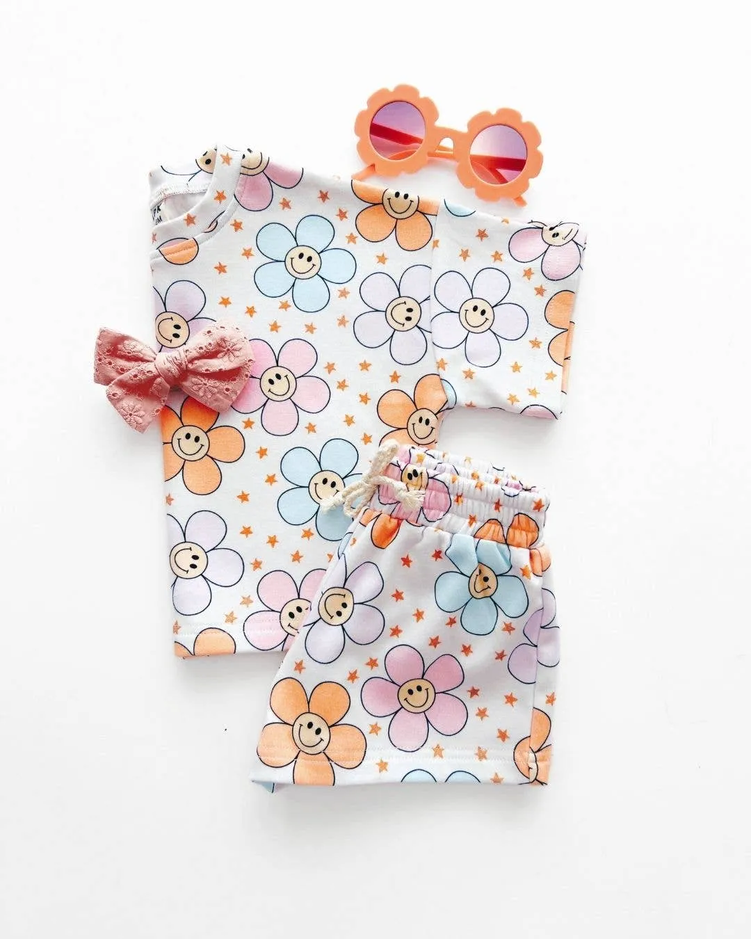 Lucky Panda Kids - Shorts Set | Ditzy Daisy: 5T