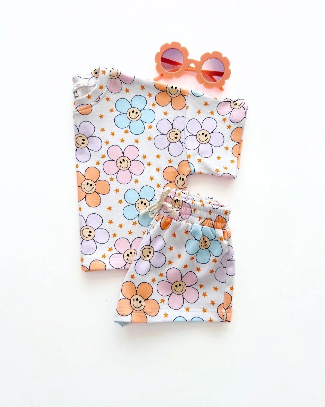Lucky Panda Kids - Shorts Set | Ditzy Daisy: 5T