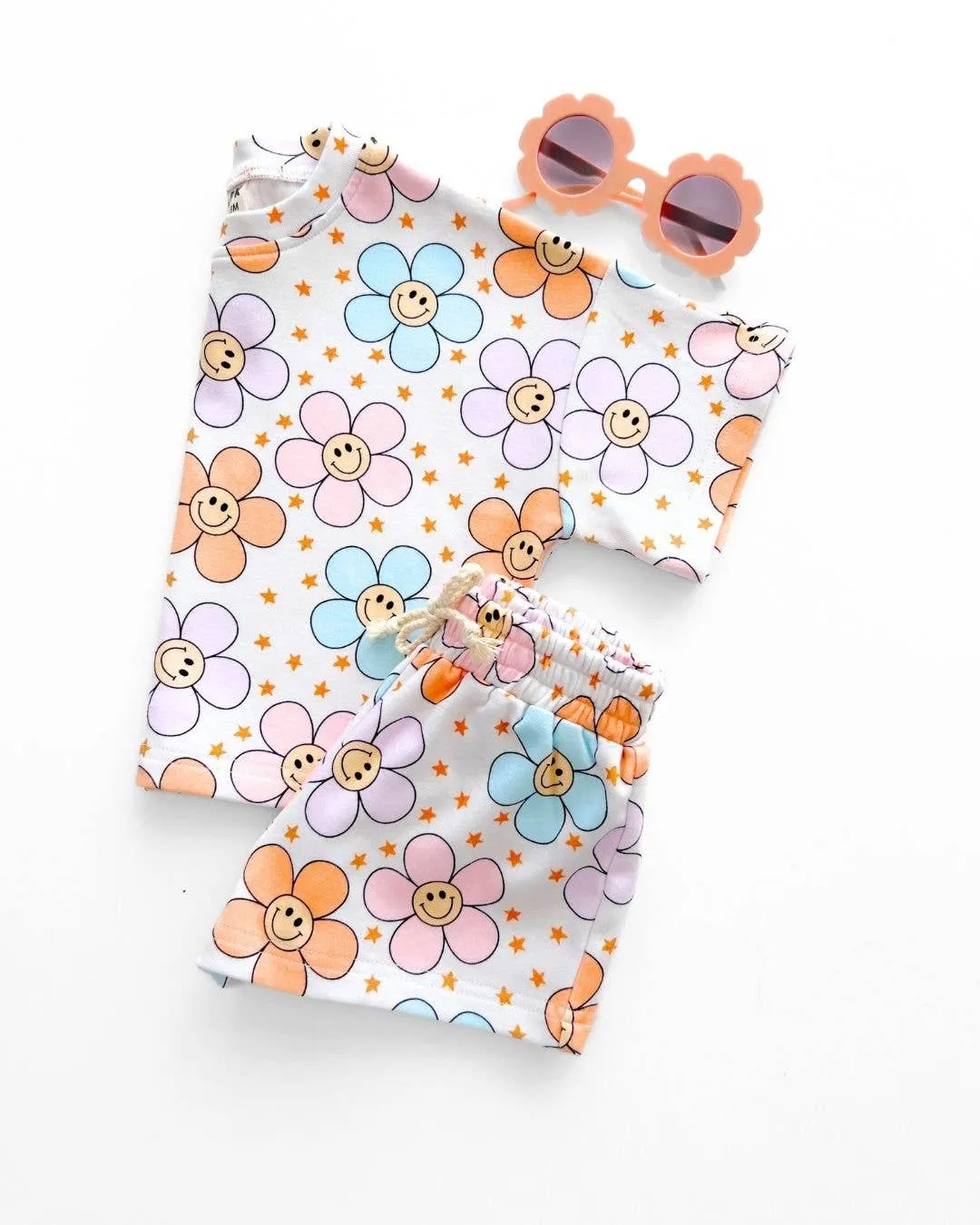 Lucky Panda Kids - Shorts Set | Ditzy Daisy: 5T