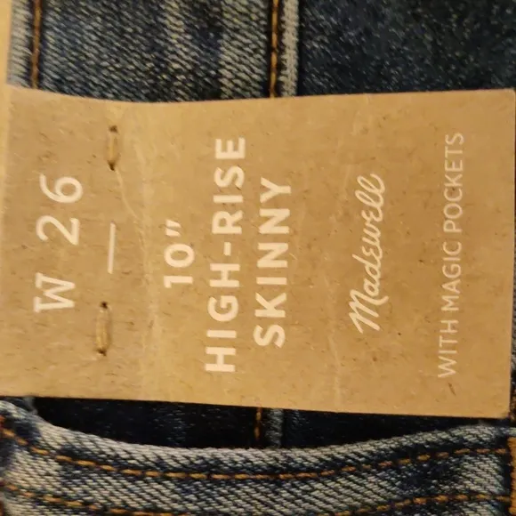 Madewell 10&quot; High Rise Skinny Size 26 NWT