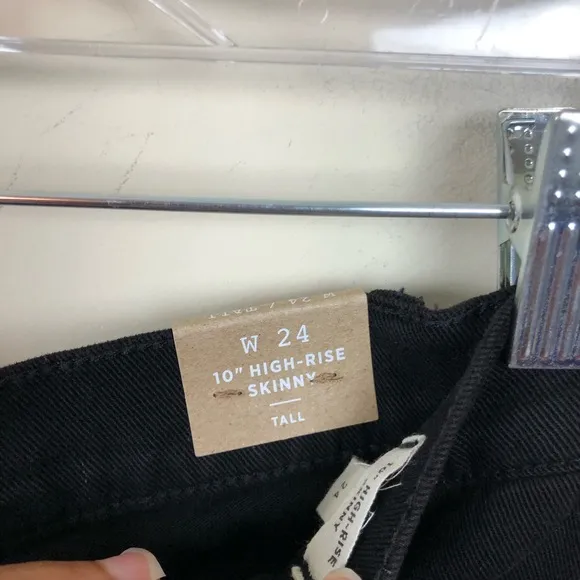 Madewell Black 10” High-Rise Skinny Jeans TALL