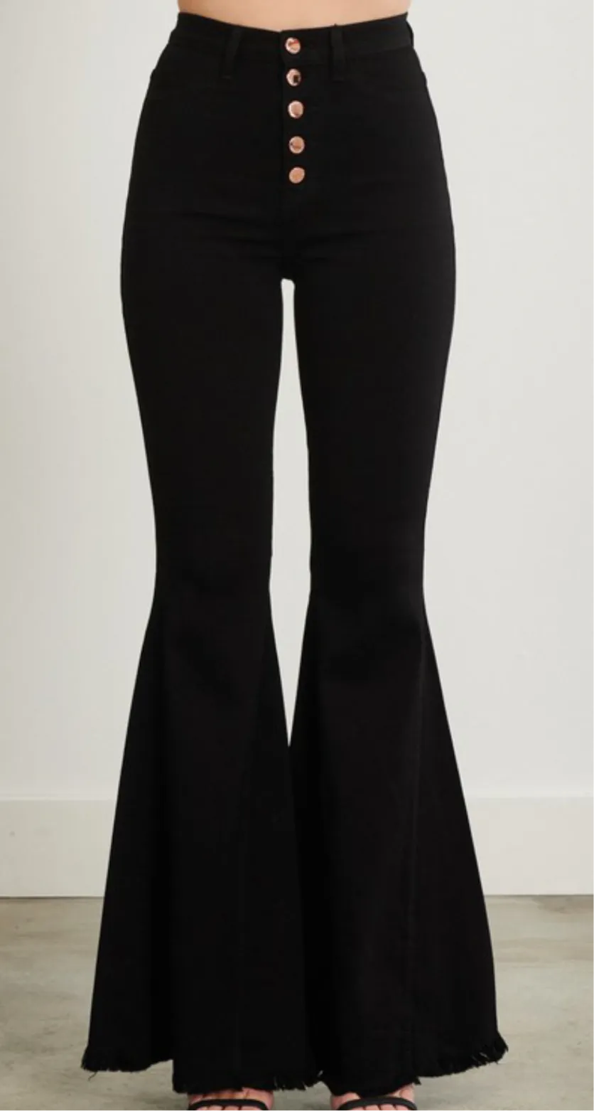 Madi High Rise Button Front Bells
