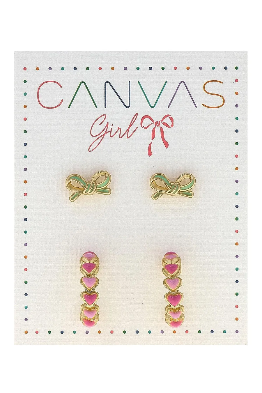 Maggie Bow Children's Studs & Heart Hoop Earrings (Set of 2)
