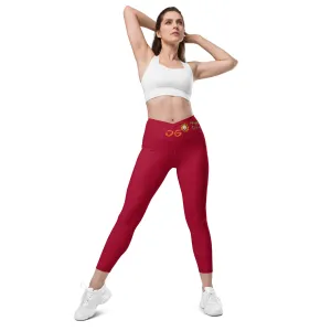 Maroon Crossover Leggings