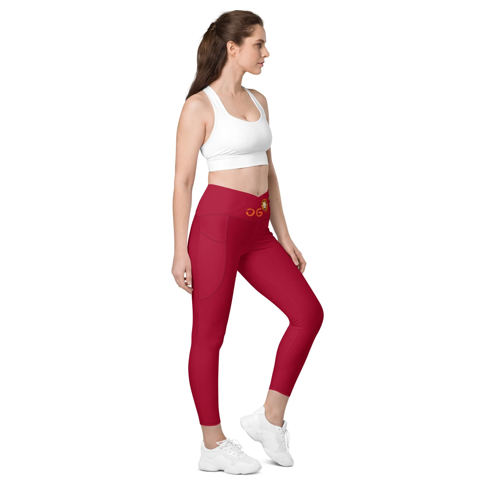 Maroon Crossover Leggings