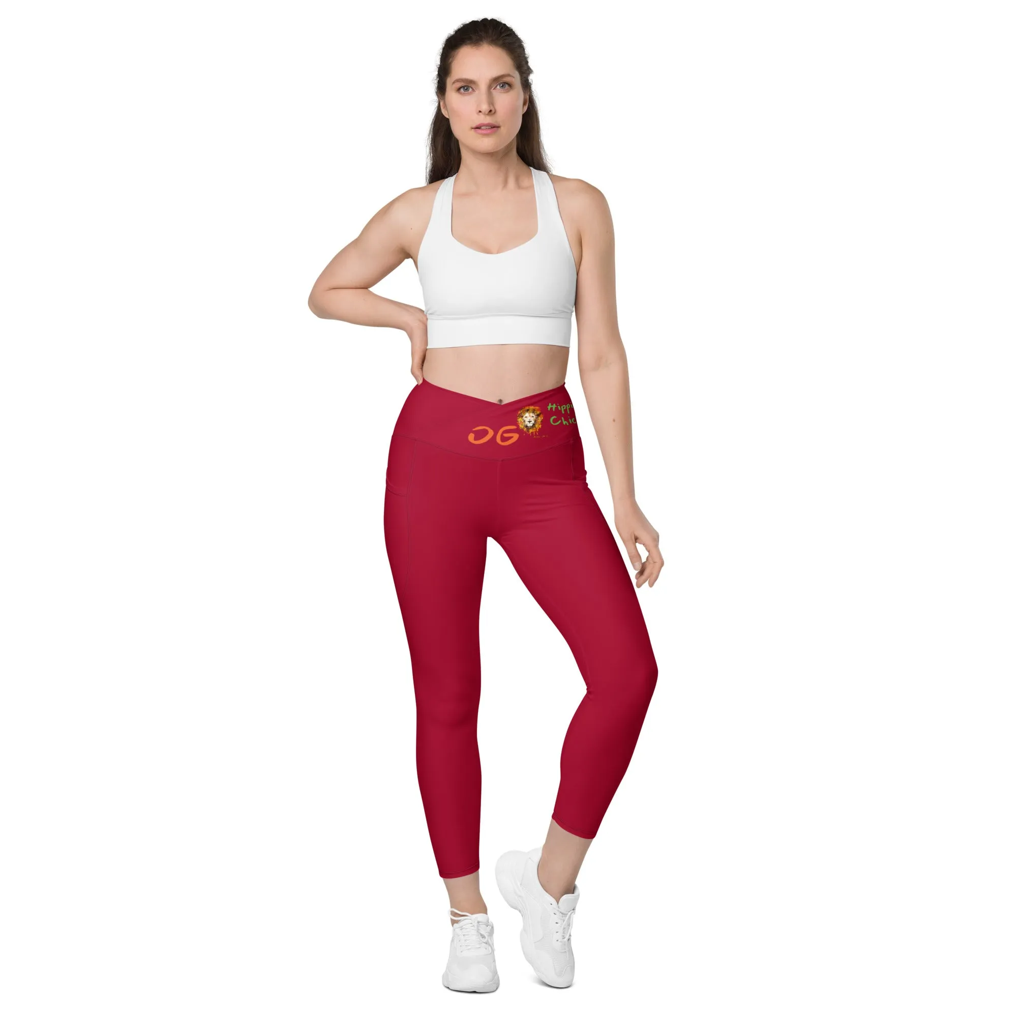 Maroon Crossover Leggings