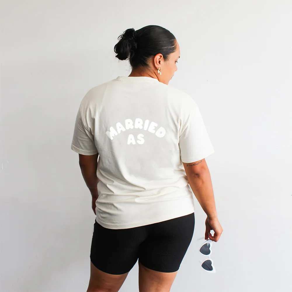 Married As Tee | White on Ecru