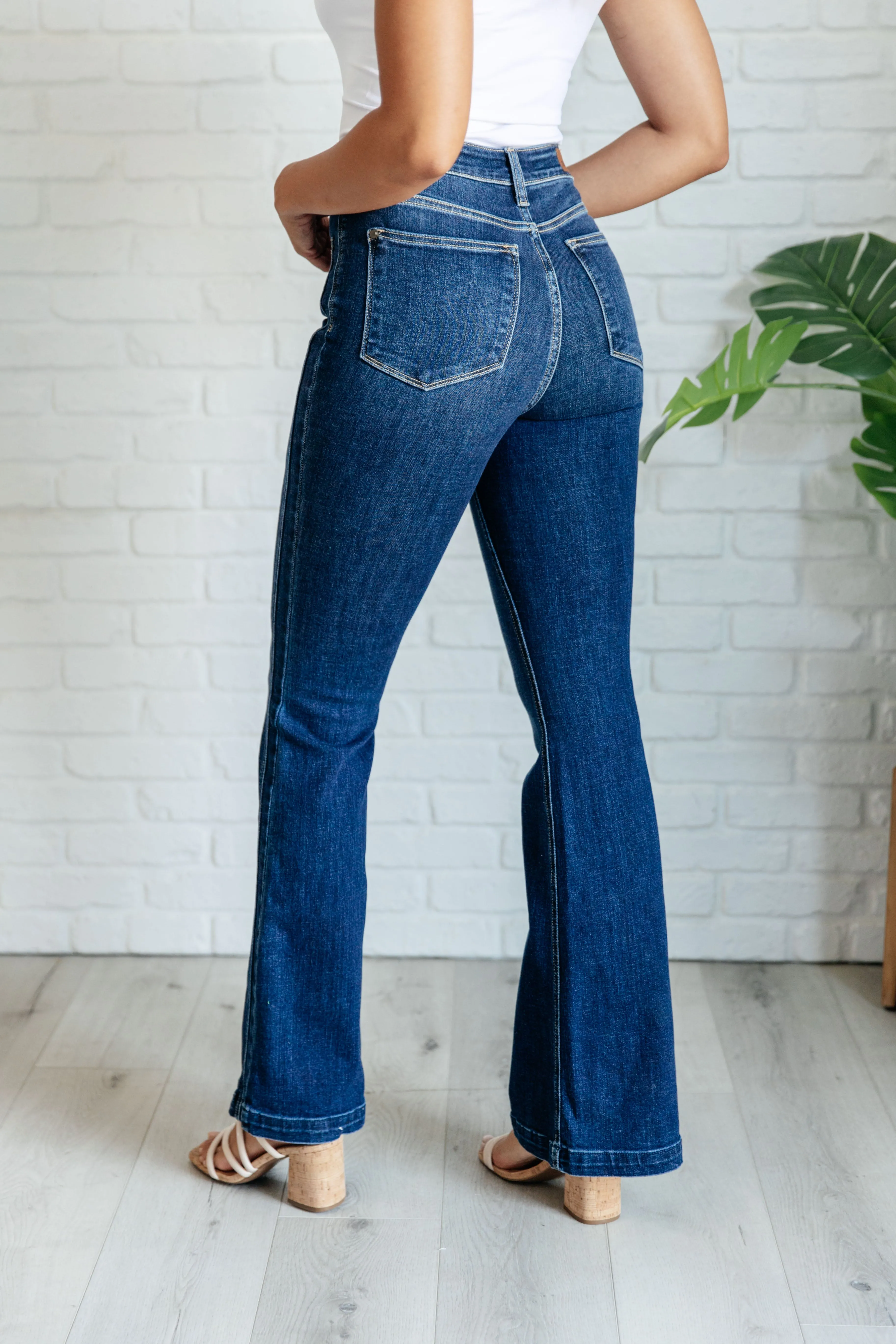 Mavis High Rise Side Seam Detail Flare Jean