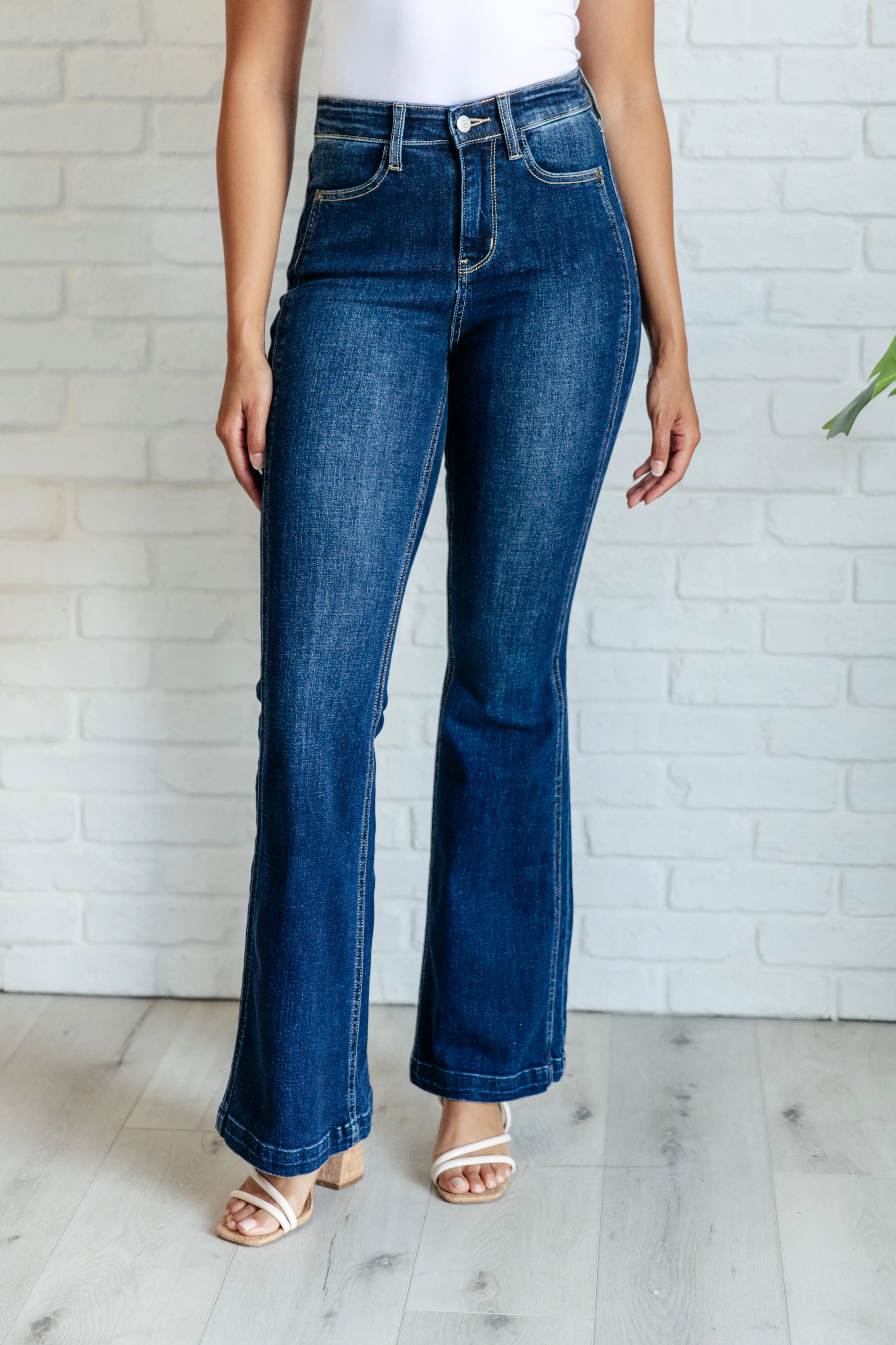 Mavis High Rise Side Seam Detail Flare Jean