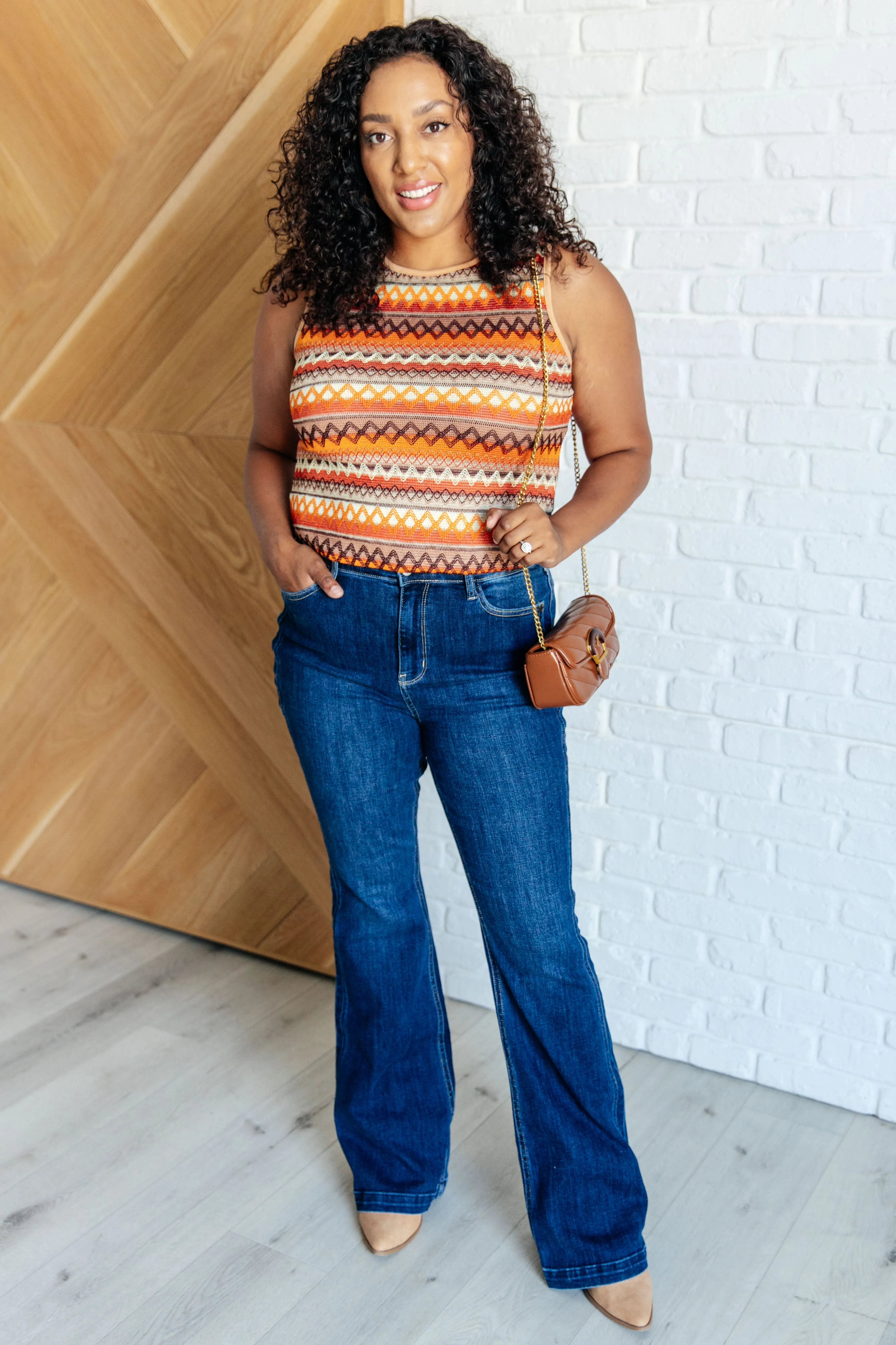 Mavis High Rise Side Seam Detail Flare Jean