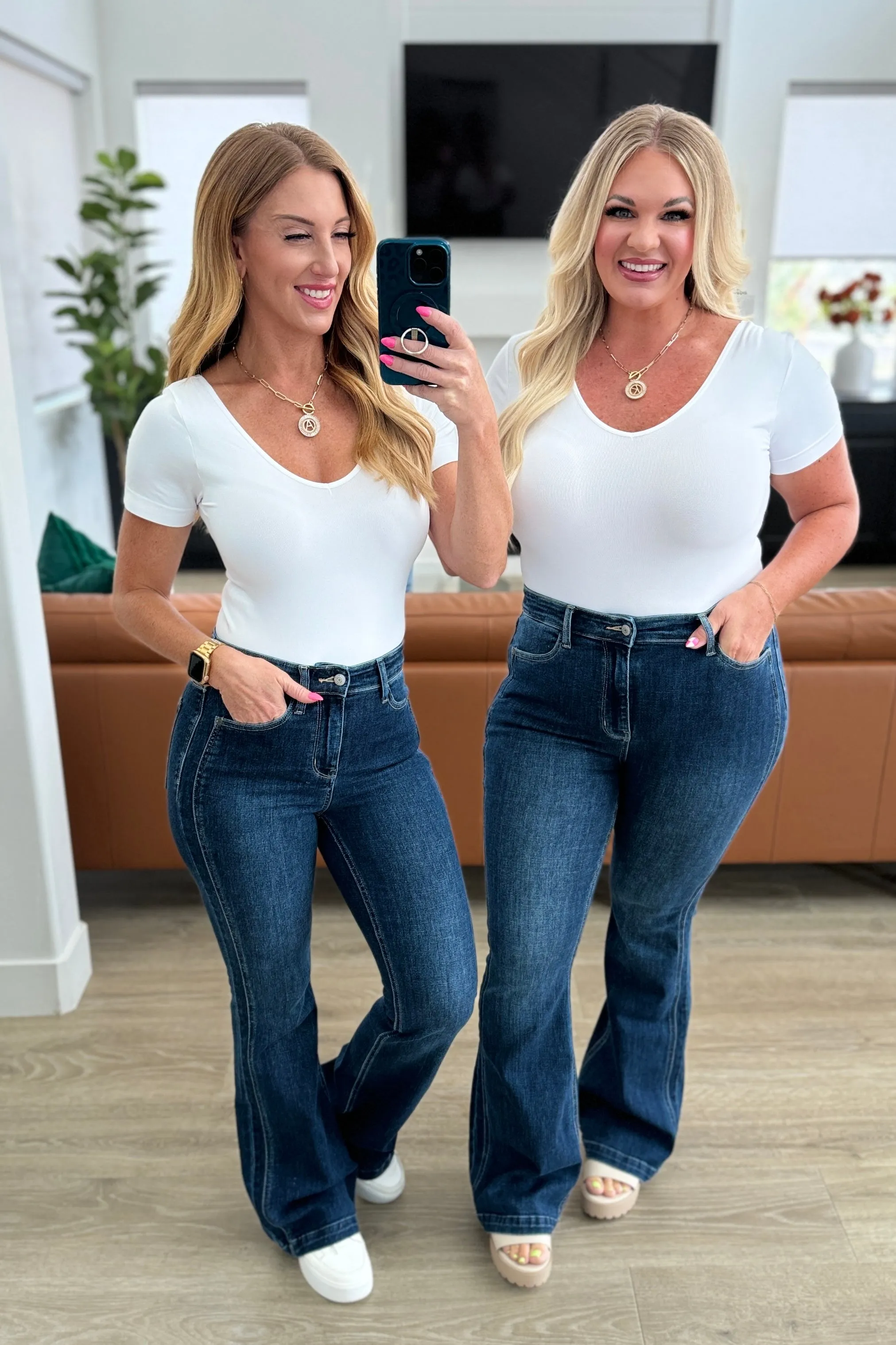 Mavis High Rise Side Seam Detail Flare Jean