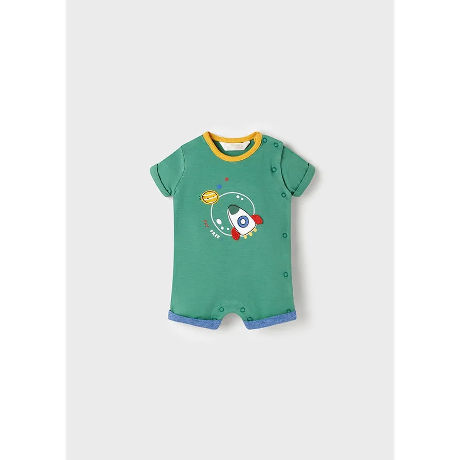 Mayoral Baby Boy Knit Short Romper - Clover/White