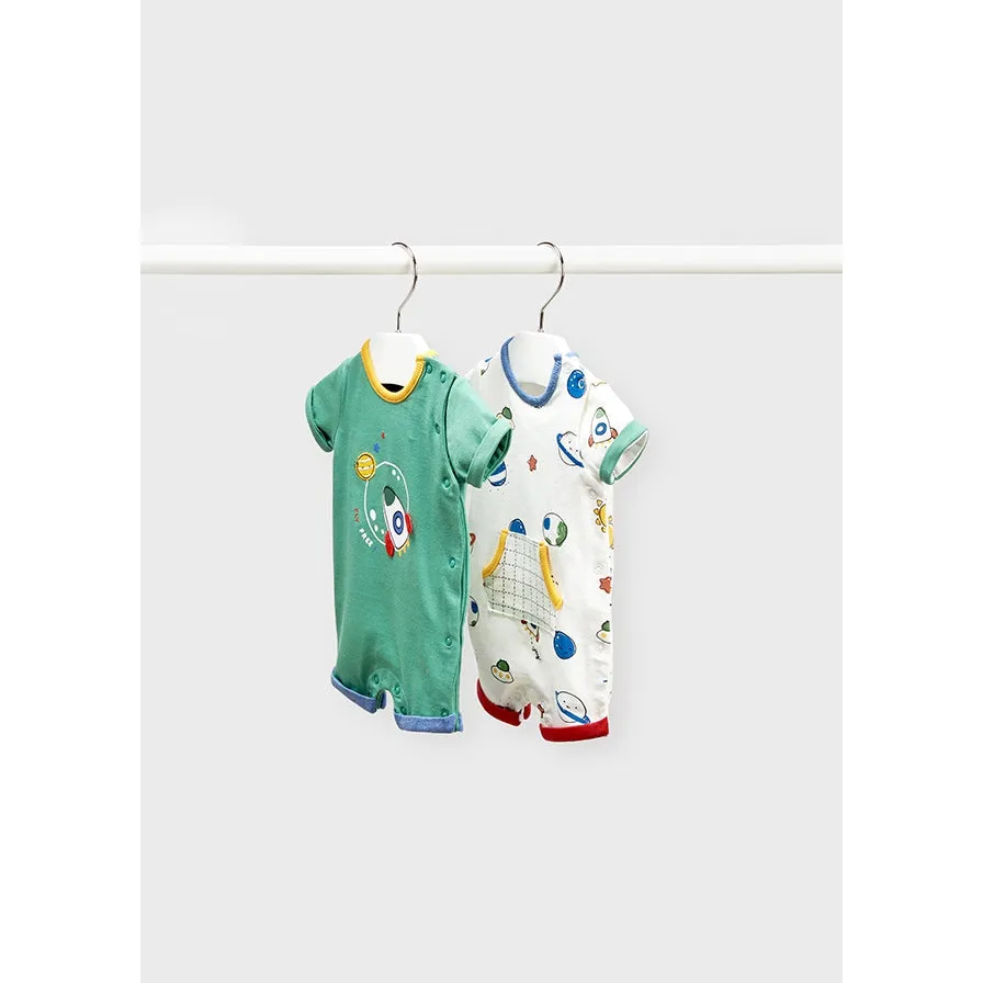 Mayoral Baby Boy Knit Short Romper - Clover/White