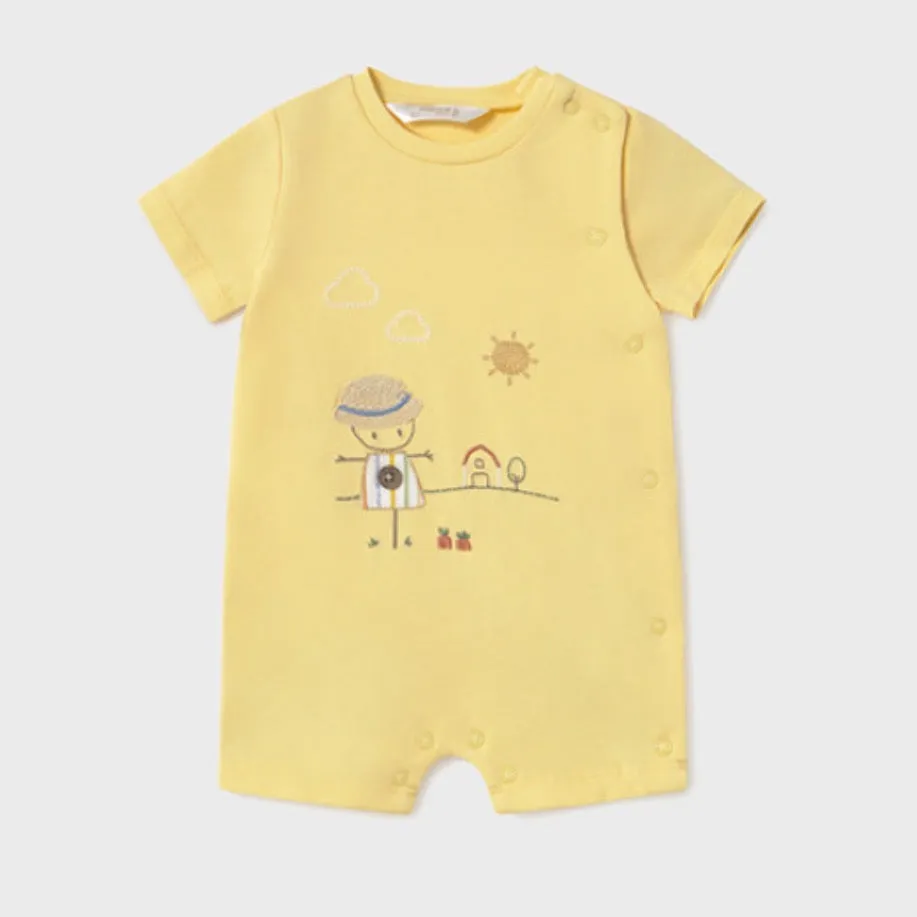 Mayoral Baby Short Romper 1707 Yellow Scarecrow