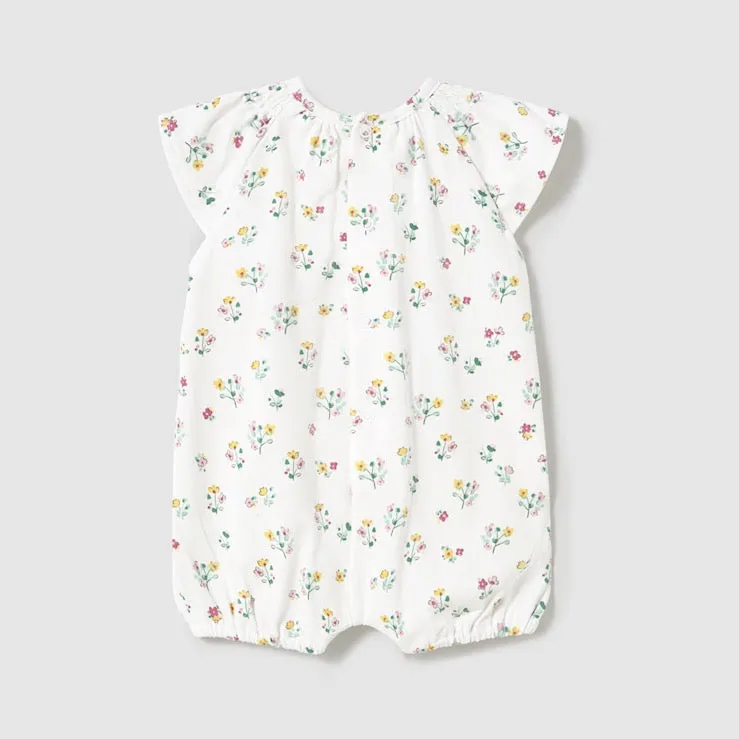 Mayoral Baby Short Romper 1749 White Aop Floral
