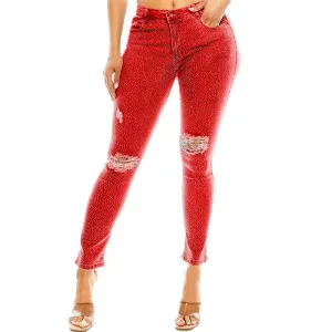 MED Studded Destroyed Skinny Jeans