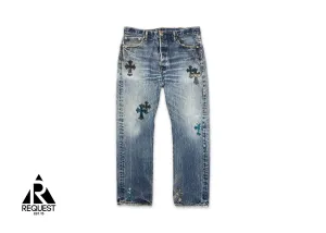 Medium Wash Levi’s Denim St.Barth Exclusive "Glitter Crosses"