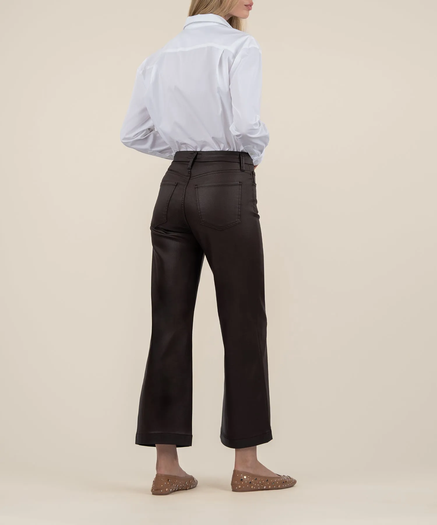 Meg Coated High Rise Wide Leg - FINAL SALE