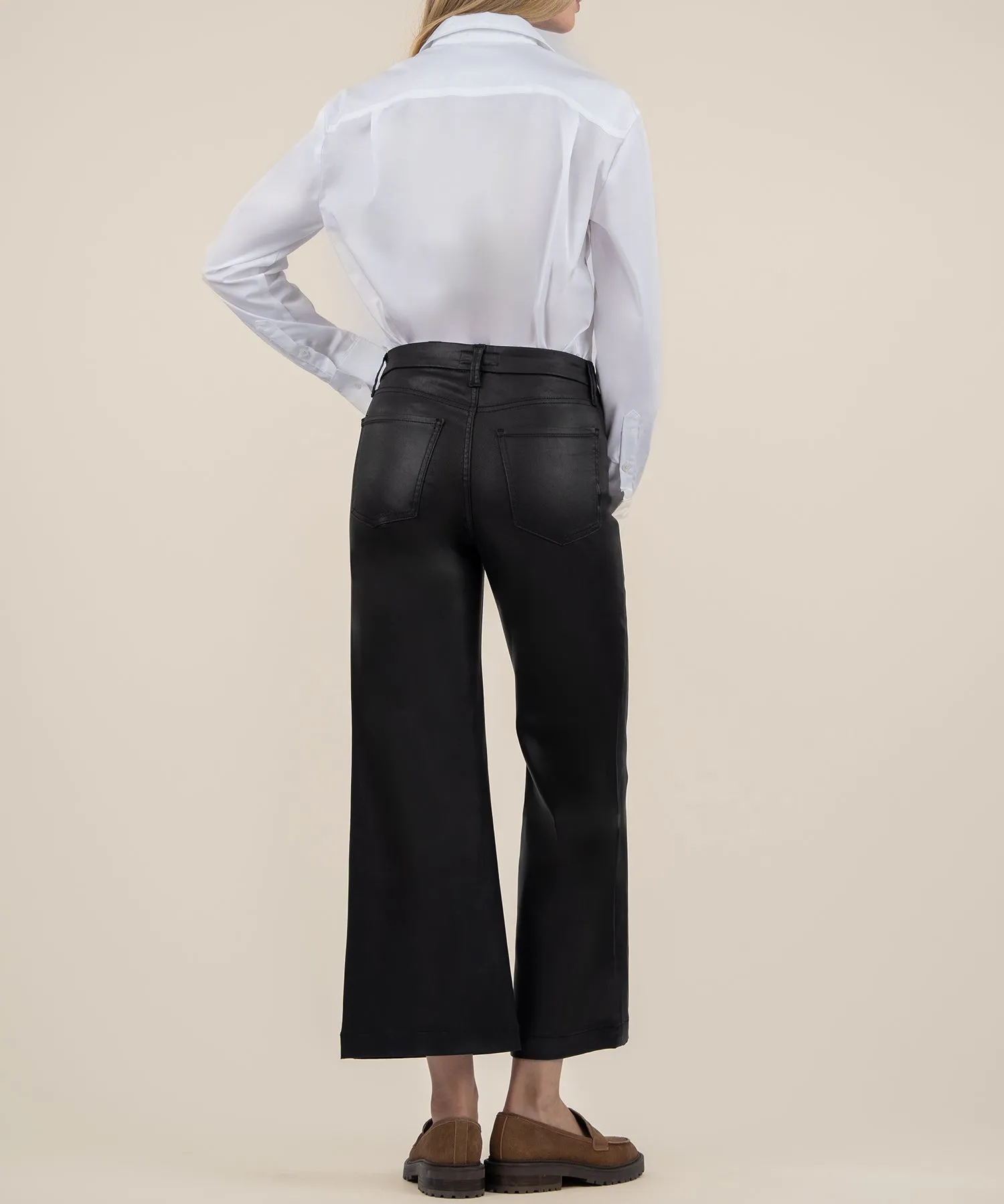 Meg Coated High Rise Wide Leg, Petite - FINAL SALE