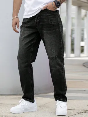 Men Stone Wash Ripped Jeans