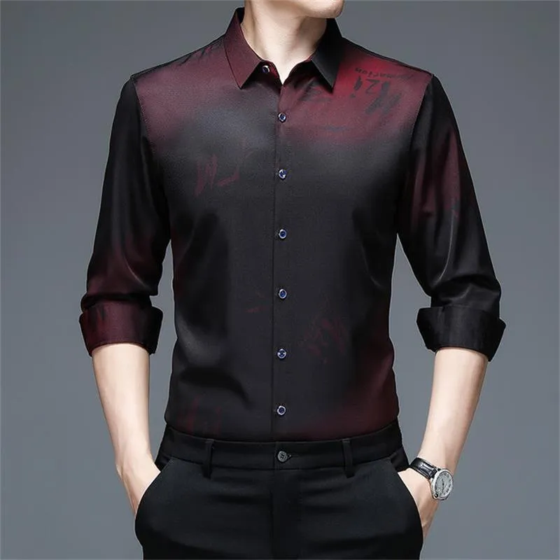 Men's Clothes Autumn Spring Long Sleeve Button Up Shirts