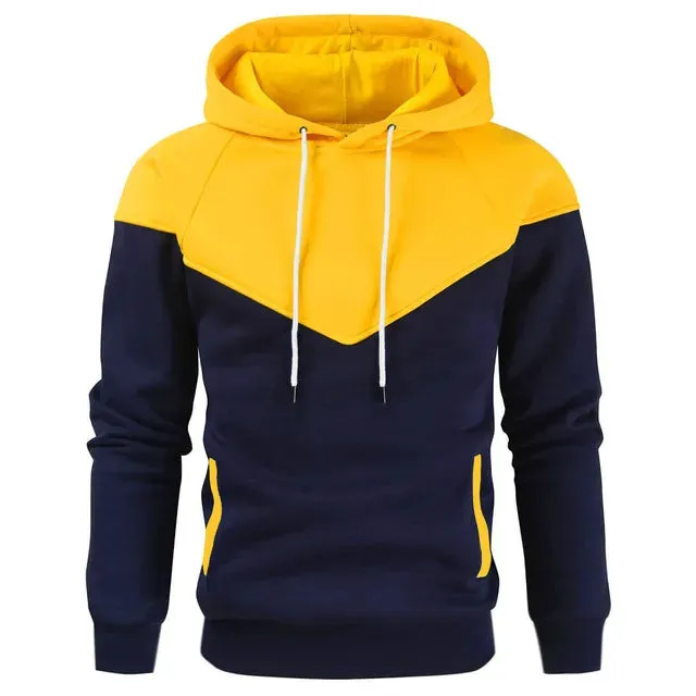 Men's Patchwork Hoodie Sweatshirt