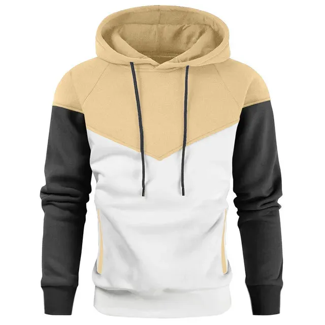 Men's Patchwork Hoodie Sweatshirt