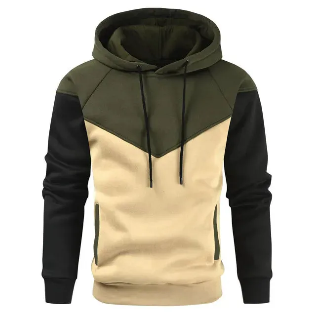 Men's Patchwork Hoodie Sweatshirt