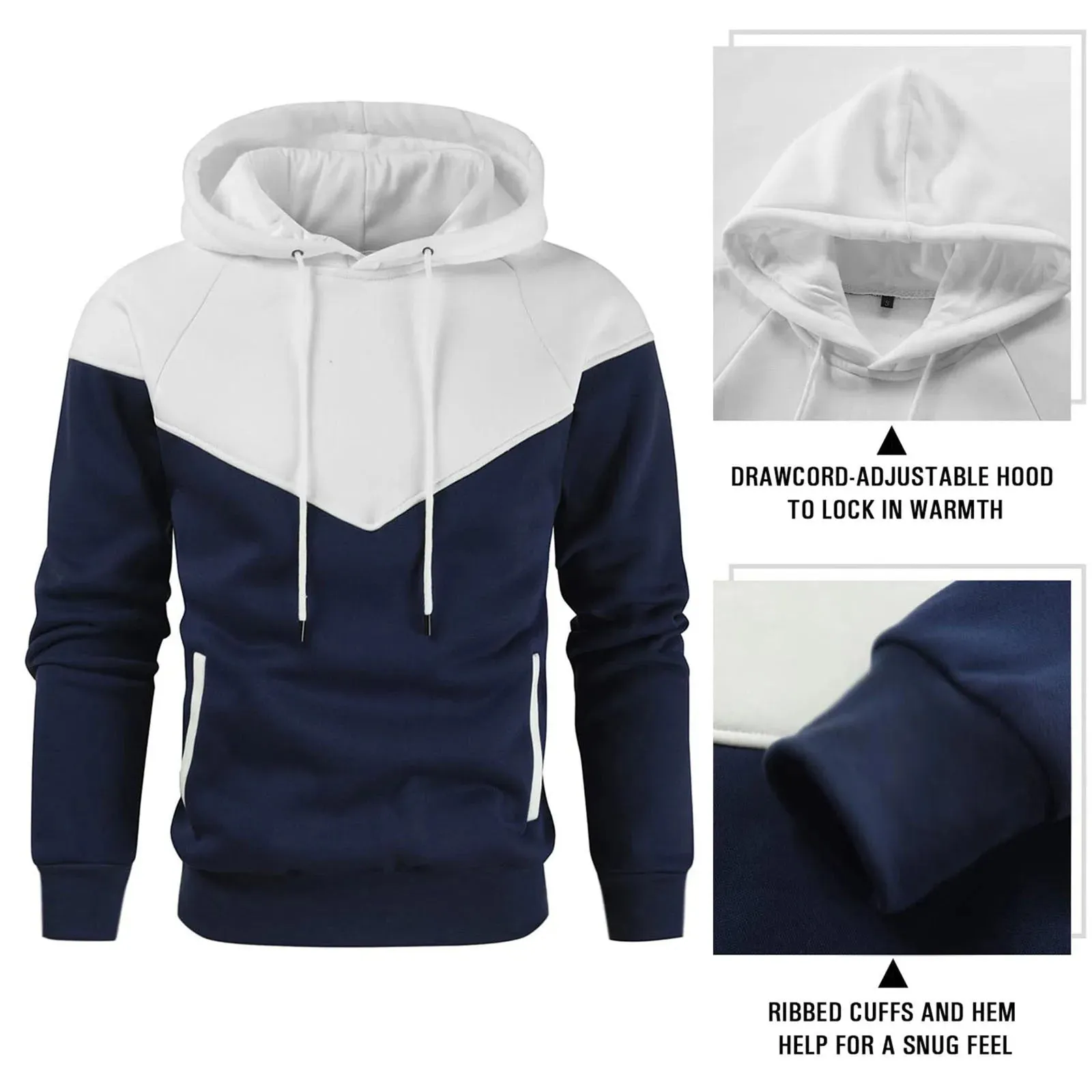 Men's Patchwork Hoodie Sweatshirt