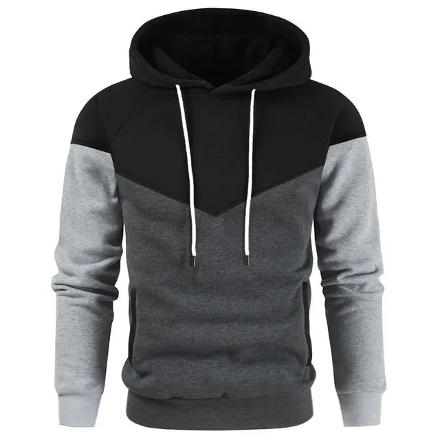 Men's Patchwork Hoodie Sweatshirt