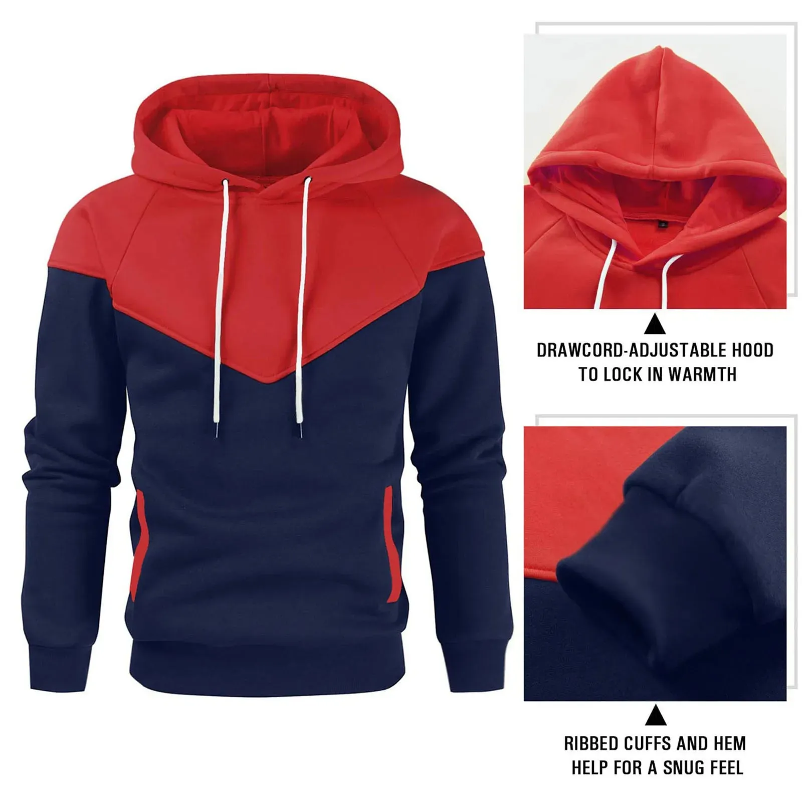 Men's Patchwork Hoodie Sweatshirt
