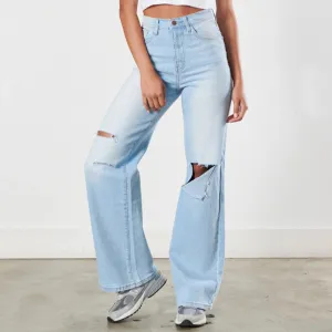 Mia Light Wash Wide Fit Jeans
