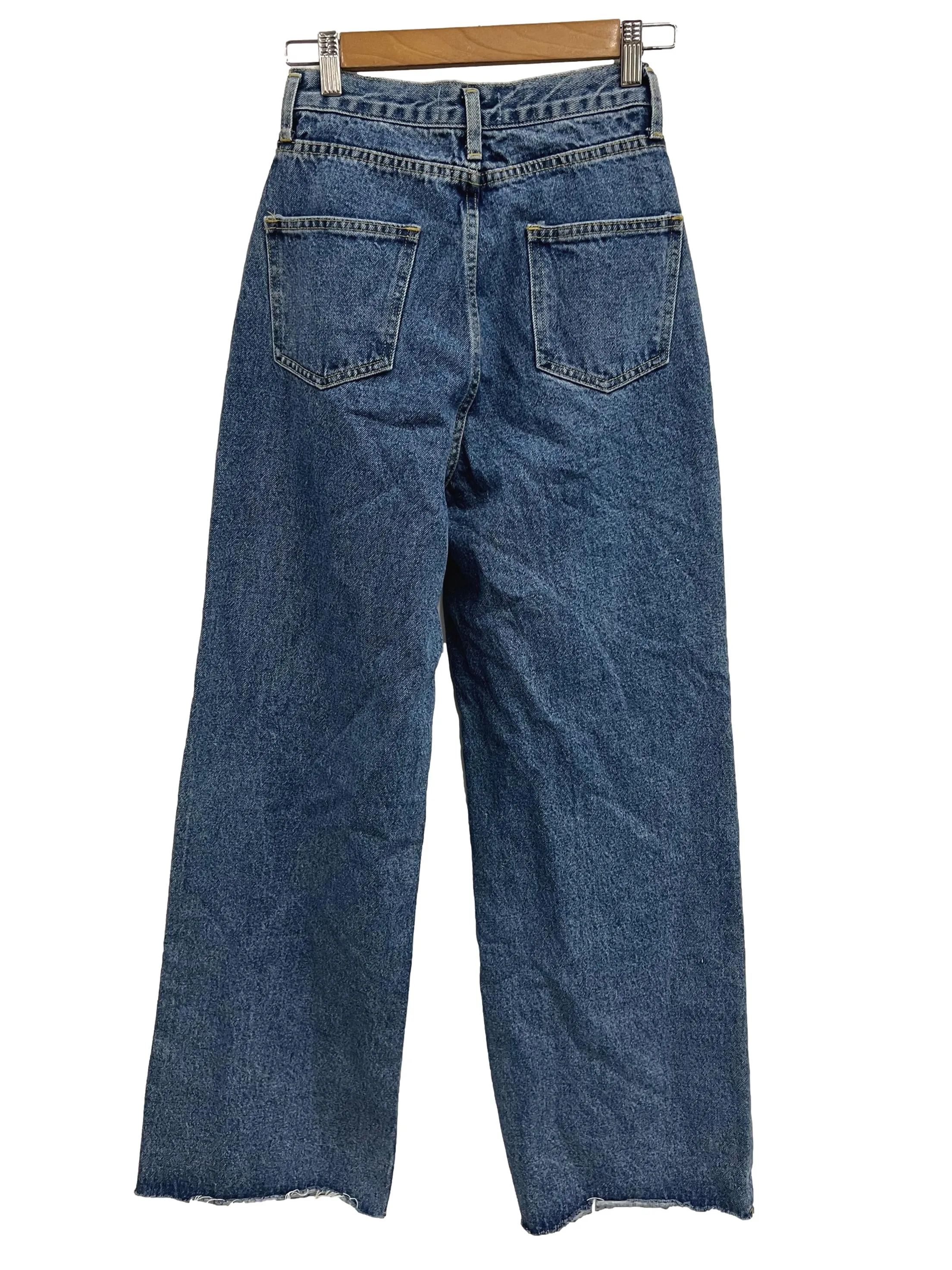 Mid Wash Pleated Jeans