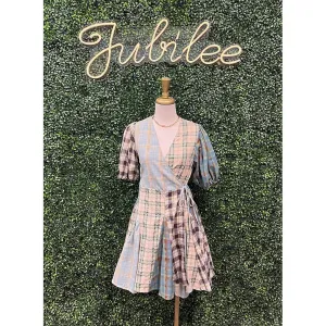 Mila Mint Mixed Check Print Dress