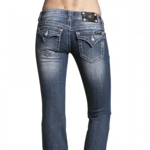 Miss Me Boot Cut Jeans Plain Flap Pocket 27 Bling