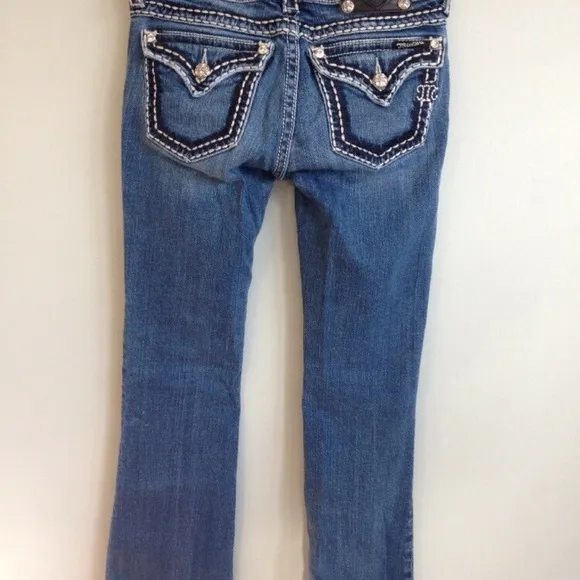 Miss Me Boot Cut Jeans Plain Flap Pocket 27 Bling