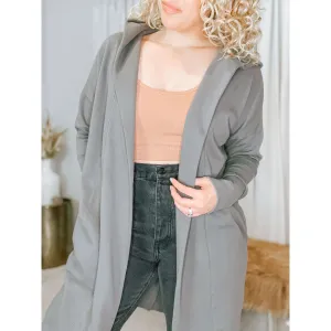 Mona Hooded Cardigan (Charcoal)