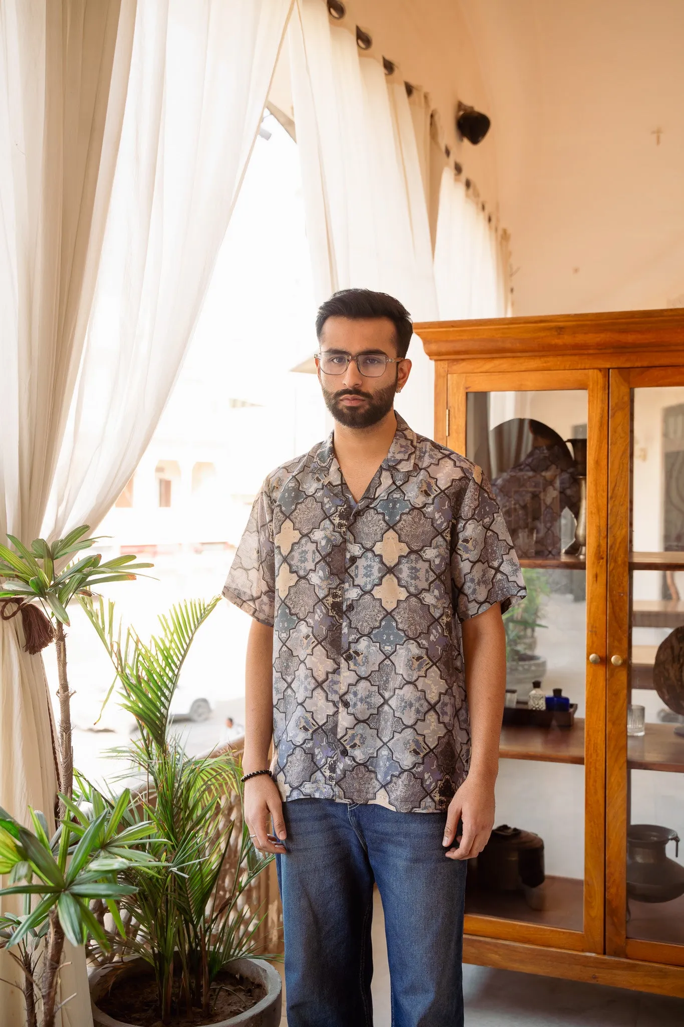 Monki Snake Brown Oversize Shirt