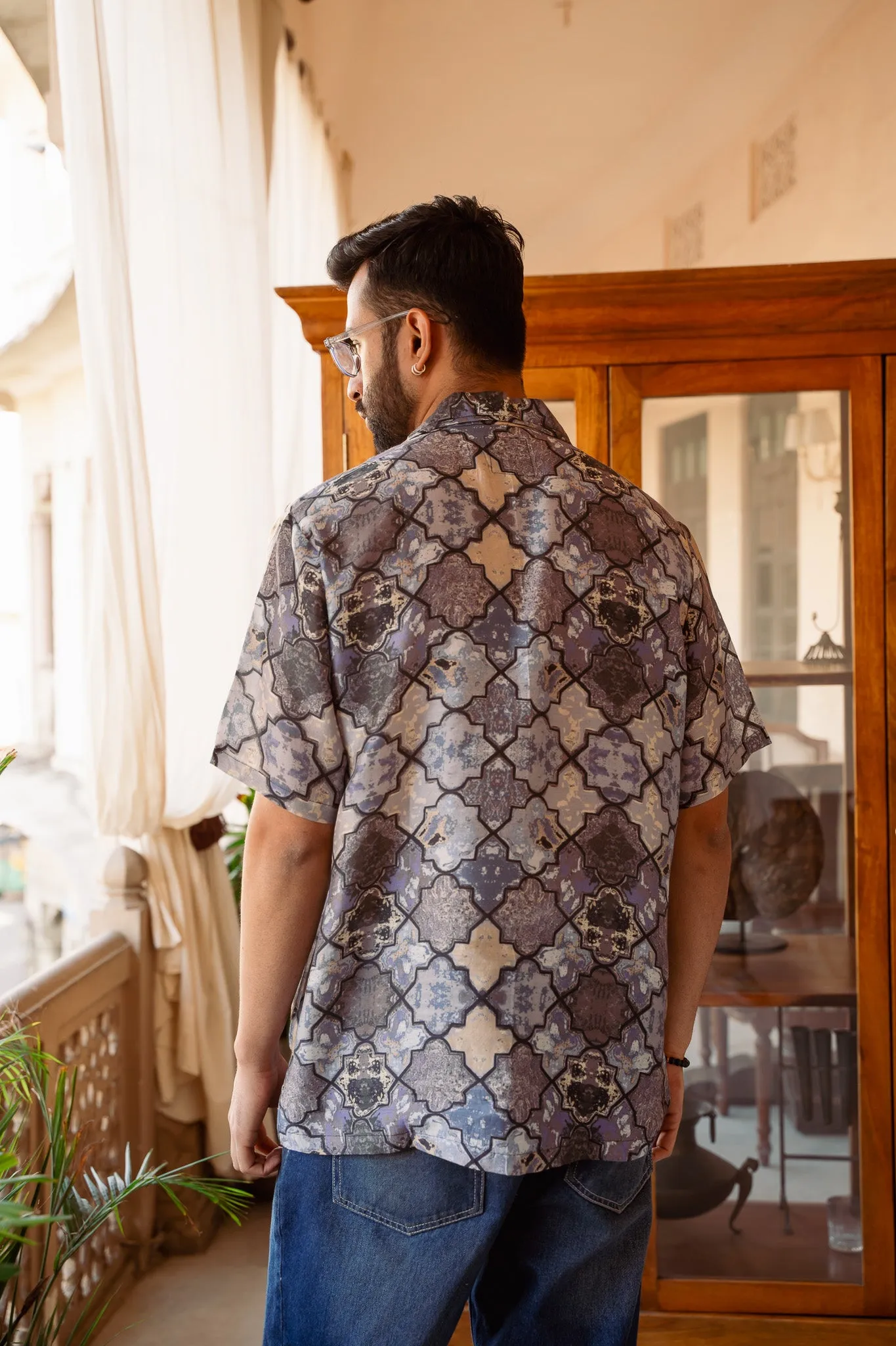 Monki Snake Brown Oversize Shirt