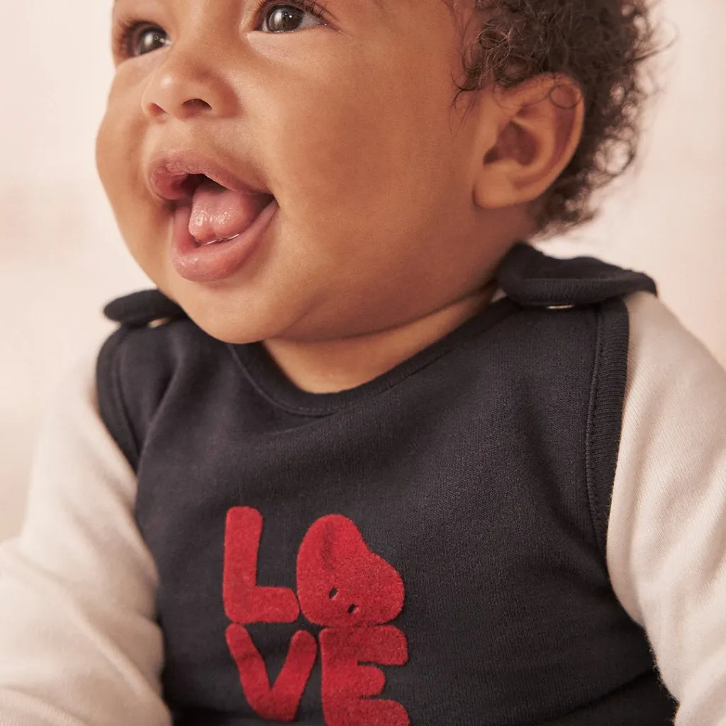 MORI Organic Cotton Love Romper - Navy