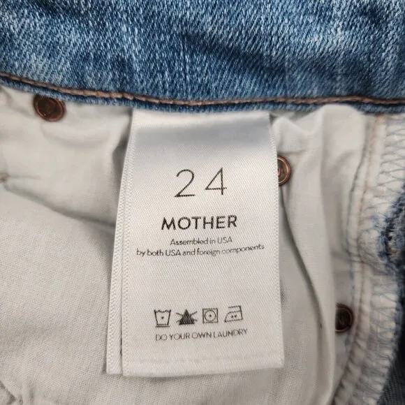 MOTHER Stunner Zip Ankle Step Fray Jeans in Camp Expert