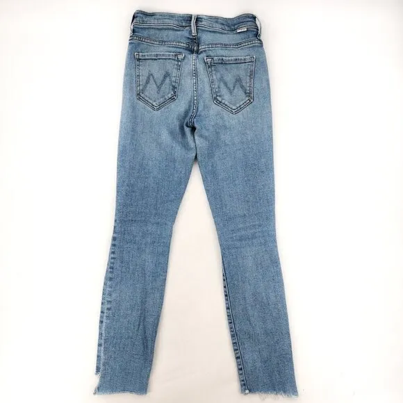 MOTHER Stunner Zip Ankle Step Fray Jeans in Camp Expert